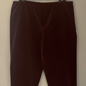 Eileen Fisher Dark Brown Crop Pants  Size XL Cotton Blend Side Zip